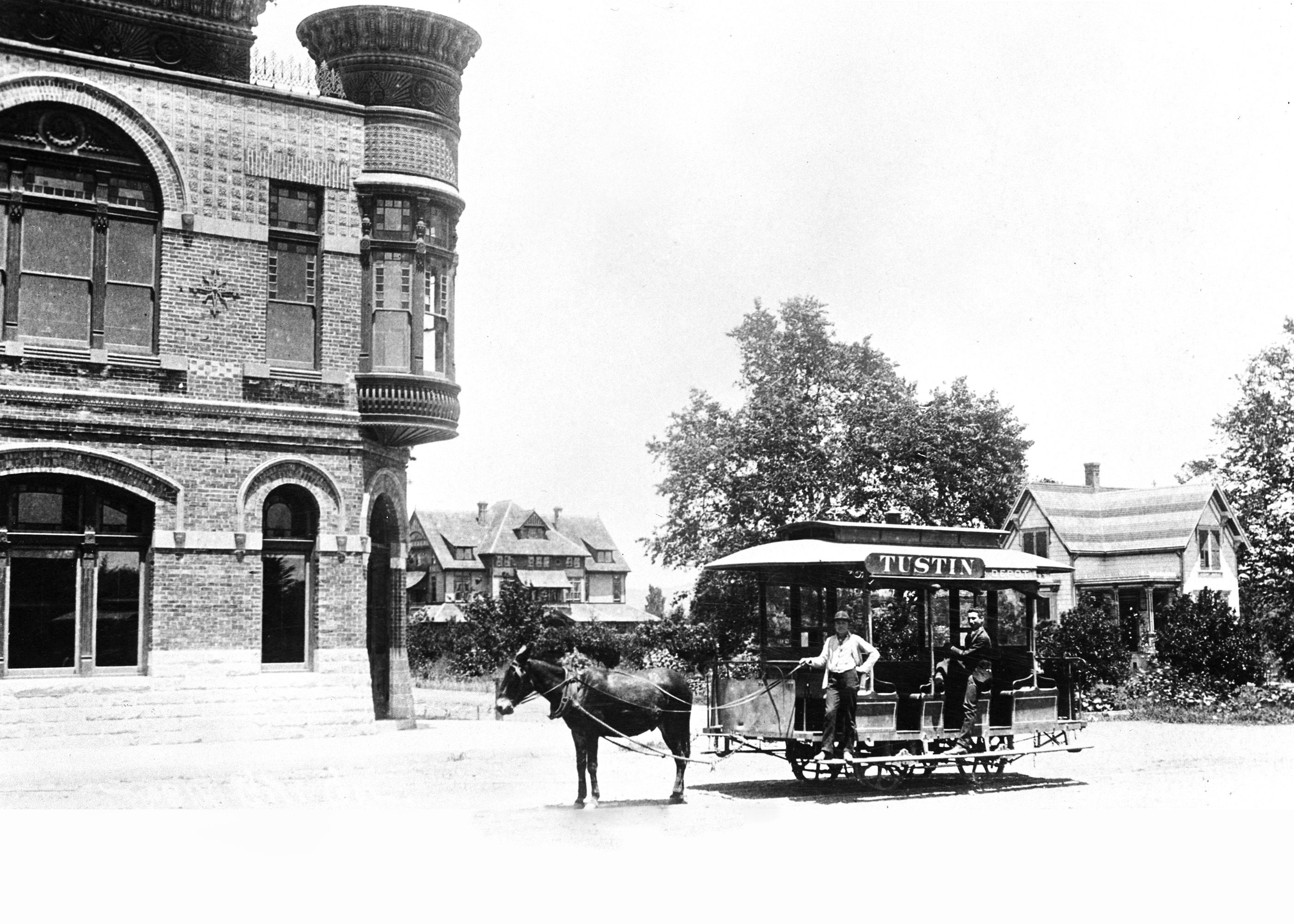 Historic Old Town Tustin trolley scene